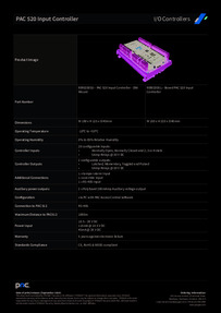 PAC 520 Input Controller Datasheet